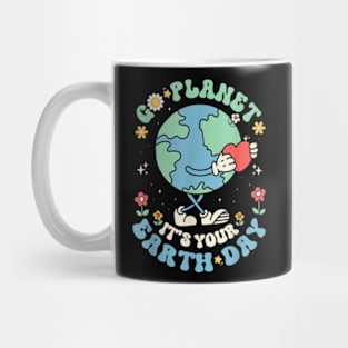 Go Planet Its Your Earth Day 2024 Teacher Kids Cute Earth Mug